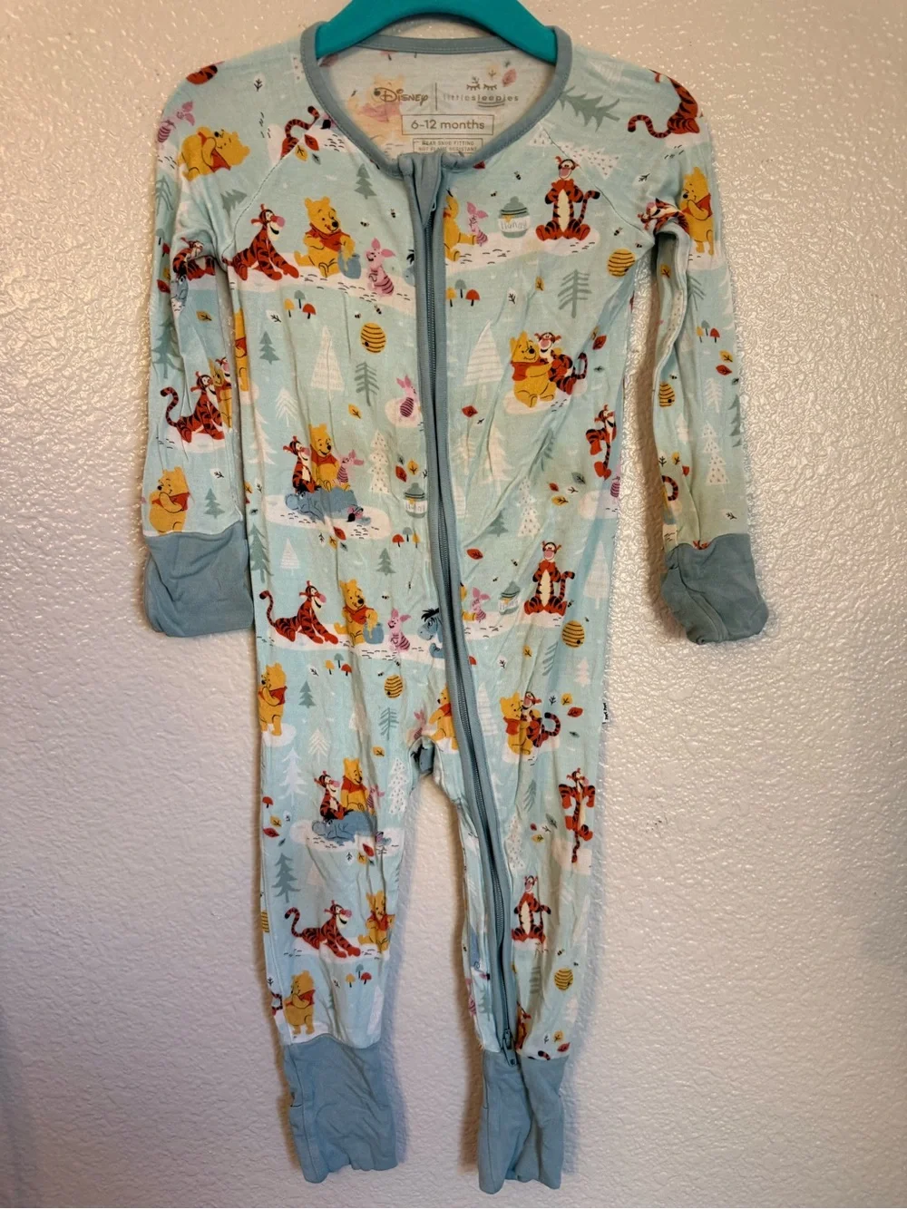 Little Sleepies Light Blue Winnie the Pooh & Tigger Footed One-Piece